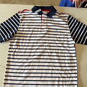 Southern Tide Navy and White Striped Polo